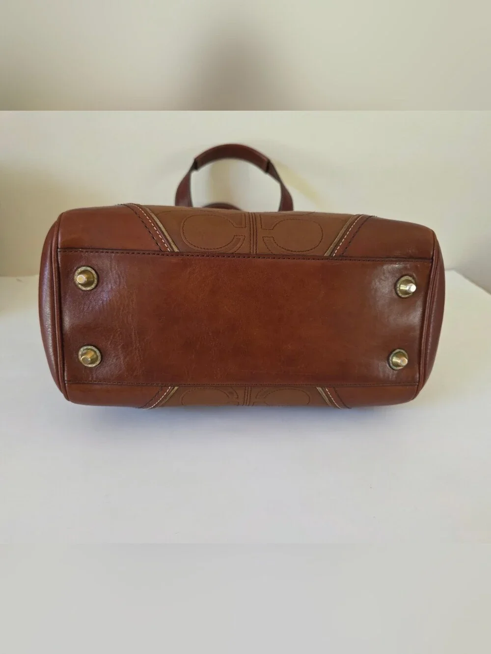 Vintage Hamptons Legacy Horsebit Tote & Wallet Set Cognac Embossed Leather Y2K - Picture 9 of 16